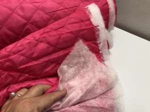 Fastvævet quiltet foer/yderstof - pink